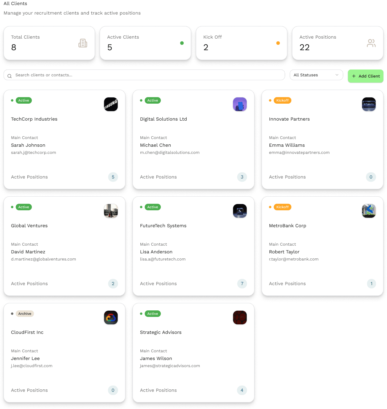 Shortlists client portal overview